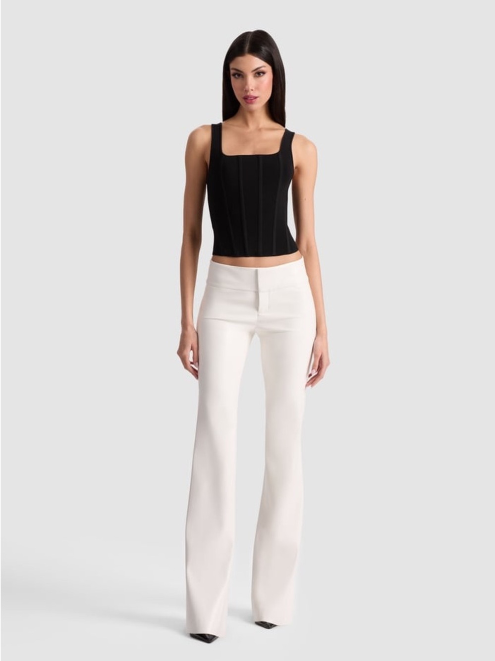 Alice + Olivia Y2K Winter White low rise Pants with pockets 10 perfect condition - Picture 6 of 8
